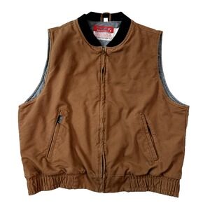 Riverside Westex FR Quilted Duck Vest Men L Zip Up Sleeveless Work Jacket CAT 4